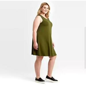 NWT Ava & Viv Dress Casual Skater Green Size 3X